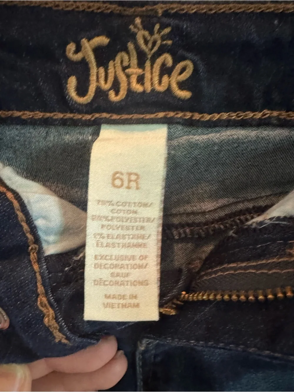 Justice Girls Dark Blue Cuffed Denim Shorts